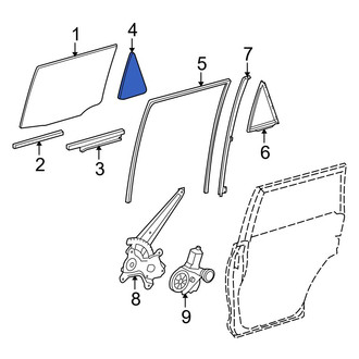 Toyota OE - Rear Left Vent Window Assembly