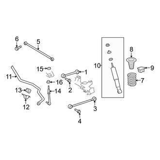 Toyota OE - Rear Suspension - Stabilizer Bar & Components (With Standard Suspension)