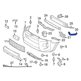 Toyota OE - Front Right Upper Bumper Cover Support Rail