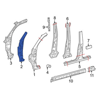 Toyota OE - Left Body A-Pillar Reinforcement