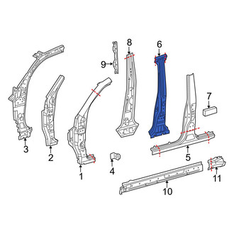Toyota OE - Left Body B-Pillar Reinforcement