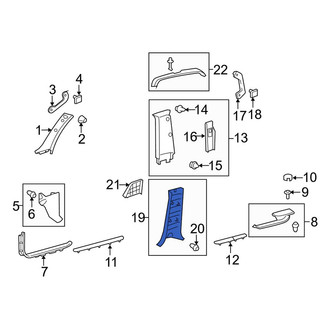 Toyota OE - Center Left Door Pillar Post Trim Set