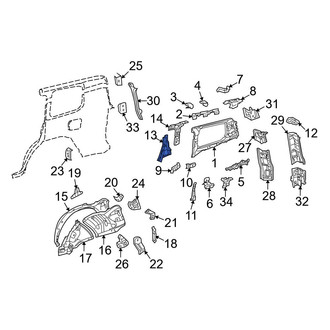 Toyota OE - Right Lower Body C-Pillar Reinforcement