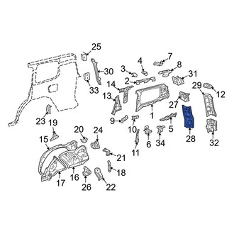 Toyota OE - Rear Right Lower Inner Quarter Panel Extension