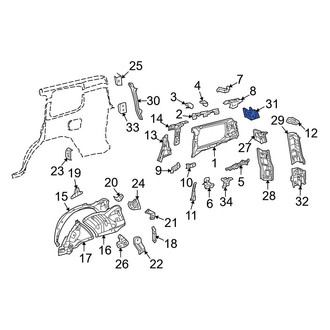 Toyota OE - Rear Right Inner Quarter Panel Reinforcement