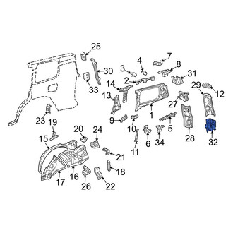 Toyota OE - Rear Right Lower Quarter Panel Reinforcement