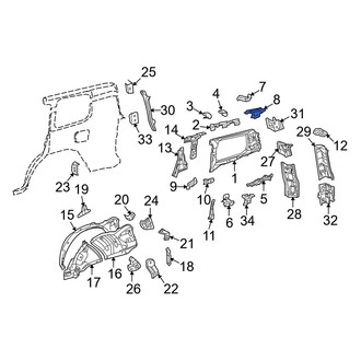 Toyota OE - Right Roof Side Rail Bracket