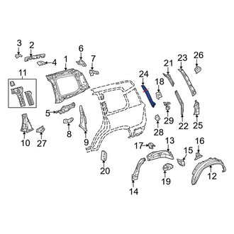 Toyota OE - Left Upper Quarter Panel Reinforcement