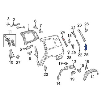 Toyota OE - Left Lower Quarter Panel Reinforcement