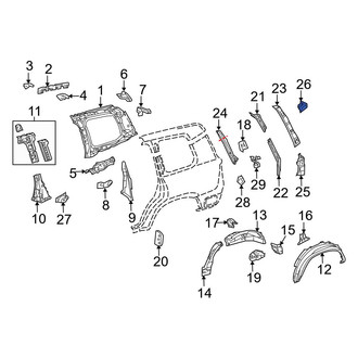 Toyota OE - Left Roof Side Rail Reinforcement Bracket