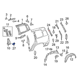 Toyota OE - Left Quarter Panel Extension Bracket