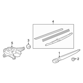 Toyota OE - Lift Gate - Rear Wiper Components