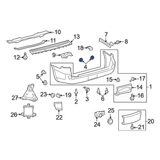 Toyota OE - Rear Bumper Cover Grommet