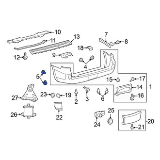 Toyota OE - Rear Bumper Cover Grommet