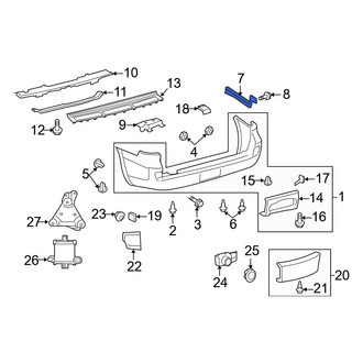 Toyota OE - Rear Left Bumper Cover Support Rail