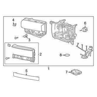 Toyota OE - Front Lamps - Headlamp Components (Rectangular Type), (Base)