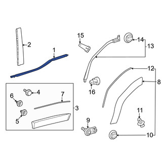 Toyota OE - Rear Left Door Window Belt Weatherstrip