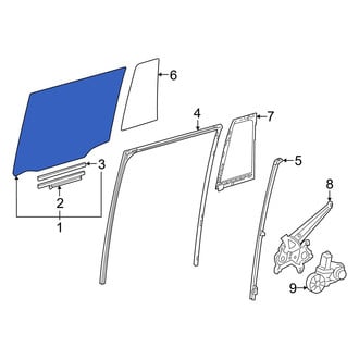 Toyota OE - Rear Left Door Glass