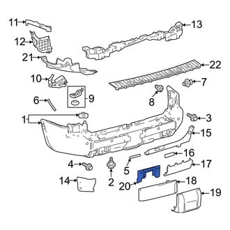 Toyota OE - Rear Center Bumper Cover Spacer Panel