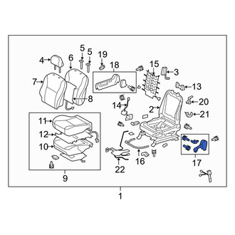 Toyota OE - Front Right Outer Seat Hinge Cover