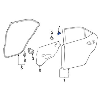 Toyota OE - Rear Left Door Window Channel Clip