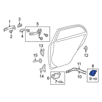 Toyota OE - Rear Left Door Latch Assembly
