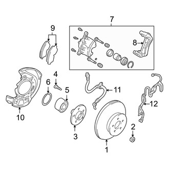 Toyota OE - Front Suspension - Brake Components (Gas)