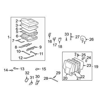 Toyota OE - Seats & Tracks - Rear Seat Components (Gas)
