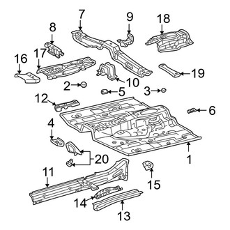 Toyota OE - Pillars, Rocker & Floor - Floor & Rails (Gas)