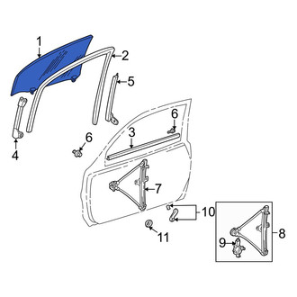 Toyota OE - Center Left Door Glass