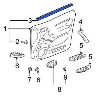 Toyota OE - Front Right Outer Door Window Belt Weatherstrip