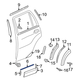 Toyota OE - Center Door Molding Seal
