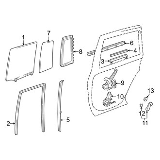 Toyota OE - Rear Door - Glass & Hardware (Gas)