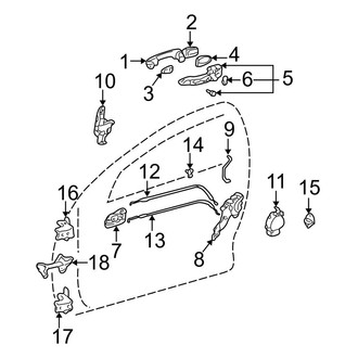 Toyota OE - Rear Door - Lock & Hardware (Gas)