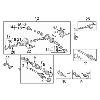 Toyota OE - Rear Suspension - Axle & Differential (AWD Gas)