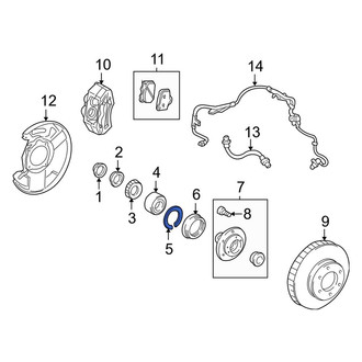 Toyota OE - Front Wheel Bearing Snap Ring