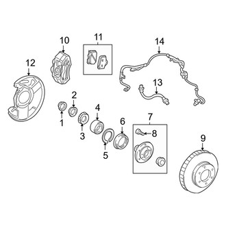Toyota OE - Front Suspension - Brake Components (RWD)