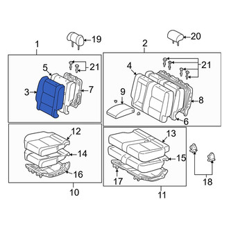 Toyota OE - Center Right Seat Back Cushion Cover