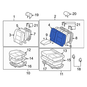 Toyota OE - Center Left Seat Back Cushion Cover