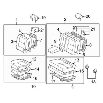 Toyota OE - Seats & Tracks - Rear Seat Components (2nd Row Seat, Split Bench)