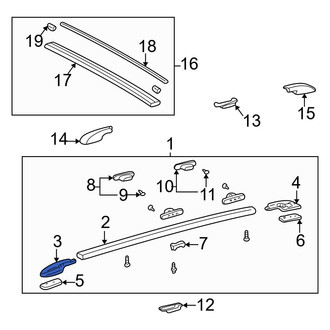 Toyota OE - Front Left Roof Luggage Carrier Side Rail Bracket