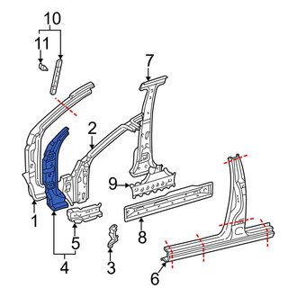 Toyota OE - Left Body A-Pillar Reinforcement