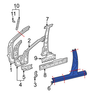 Toyota OE - Left Body B-Pillar and Rocker Panel
