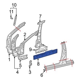 Toyota OE - Left Rocker Panel Reinforcement