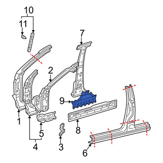 Toyota OE - Left Lower Body B-Pillar Reinforcement