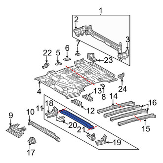 Toyota OE - Rear Floor Pan Crossmember