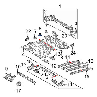 Toyota OE - Rear Center Floor Pan Reinforcement