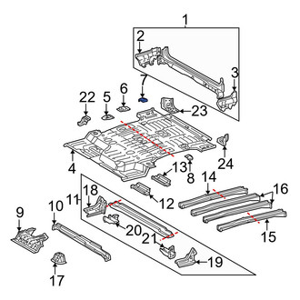 Toyota OE - Rear Right Floor Pan Reinforcement
