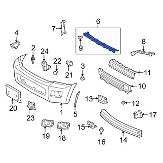 Toyota OE - Front Center Bumper Cover Support Rail