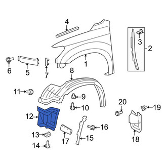 Toyota OE - Front Left Fender Liner Extension